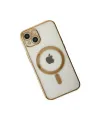 Apple İphone 14 Plus Kılıf Magneticsafe Lazer Silikon - Gold