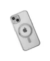 Apple İphone 14 Plus Kılıf Magneticsafe Lazer Silikon - Gümüş