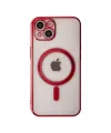 Apple İphone 14 Plus Kılıf Magneticsafe Lazer Silikon - Kırmızı
