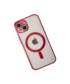 Apple İphone 14 Plus Kılıf Magneticsafe Lazer Silikon - Kırmızı