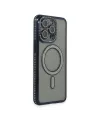 Apple İphone 14 Pro Kılıf Joke Simli Magneticsafe Kılıf - Lacivert