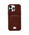 Apple İphone 14 Pro Kılıf Kelvin Kartvizitli Silikon - Bordo