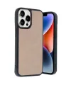 Apple İphone 14 Pro Max Kılıf Aras Deri Kapak - Pudra