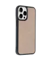 Apple İphone 14 Pro Max Kılıf Aras Deri Kapak - Pudra
