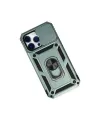 Apple İphone 14 Pro Max Kılıf Pars Lens Yüzüklü Silikon - Yeşil