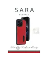 Apple iPhone 14 Pro Max Kılıf Sara Kartvizitli Deri Kılıf - Taba
