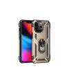 Apple iPhone 14 Pro Max Kılıf Sofya Yüzüklü Silikon Kapak - Gold