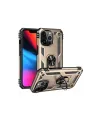 Apple iPhone 14 Pro Max Kılıf Sofya Yüzüklü Silikon Kapak - Gold