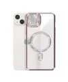 Apple İphone 15 Kılıf Joke Simli Magneticsafe Kılıf - Derin Mor