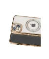 Apple İphone 15 Kılıf Joke Simli Magneticsafe Kılıf - Gold