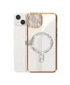 Apple İphone 15 Kılıf Joke Simli Magneticsafe Kılıf - Gold