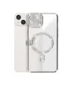 Apple İphone 15 Kılıf Joke Simli Magneticsafe Kılıf - Gümüş