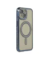 Apple İphone 15 Kılıf Joke Simli Magneticsafe Kılıf - Lacivert