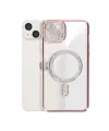 Apple İphone 15 Kılıf Joke Simli Magneticsafe Kılıf - Pembe