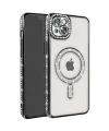 Apple İphone 15 Kılıf Joke Simli Magneticsafe Kılıf - Siyah