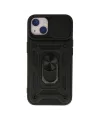 Apple İphone 15 Kılıf Pars Lens Yüzüklü Silikon - Siyah