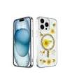 Apple İphone 15 Pro Kılıf Daisy Simli Magsafe Kapak - Gold