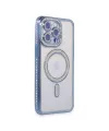 Apple İphone 15 Pro Kılıf Joke Simli Magneticsafe Kılıf - Mavi