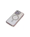 Apple İphone 15 Pro Kılıf Joke Simli Magneticsafe Kılıf - Pembe