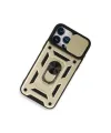 Apple İphone 15 Pro Kılıf Pars Lens Yüzüklü Silikon - Gold
