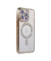Apple İphone 15 Pro Max Kılıf Joke Simli Magneticsafe Kılıf - Gold