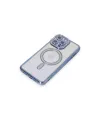 Apple İphone 15 Pro Max Kılıf Joke Simli Magneticsafe Kılıf - Mavi