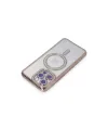 Apple İphone 15 Pro Max Kılıf Joke Simli Magneticsafe Kılıf - Pembe