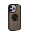 Apple İphone 15 Pro Max Kılıf Montreal Yüzüklü Silikon Kapak - Siyah