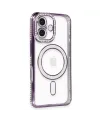 Apple İphone 16 Kılıf Joke Simli Magneticsafe Kılıf - Derin Mor