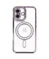 Apple İphone 16 Kılıf Joke Simli Magneticsafe Kılıf - Derin Mor