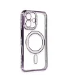 Apple İphone 16 Kılıf Joke Simli Magneticsafe Kılıf - Derin Mor