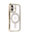 Apple İphone 16 Kılıf Joke Simli Magneticsafe Kılıf - Gold