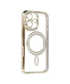 Apple İphone 16 Kılıf Joke Simli Magneticsafe Kılıf - Gold
