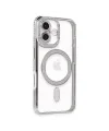 Apple İphone 16 Kılıf Joke Simli Magneticsafe Kılıf - Gümüş