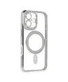 Apple İphone 16 Kılıf Joke Simli Magneticsafe Kılıf - Gümüş
