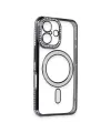 Apple İphone 16 Kılıf Joke Simli Magneticsafe Kılıf - Siyah