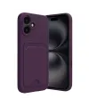 Apple İphone 16 Kılıf Kelvin Kartvizitli Silikon - Derin Mor