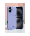 Apple İphone 16 Kılıf Kelvin Kartvizitli Silikon - Derin Mor