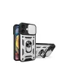 Apple İphone 16 Kılıf Pars Lens Yüzüklü Silikon - Gümüş