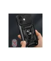 Apple İphone 16 Kılıf Pars Lens Yüzüklü Silikon - Yeşil