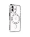 Apple İphone 16 Plus Kılıf Joke Simli Magneticsafe Kılıf - Gri