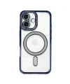 Apple İphone 16 Plus Kılıf Joke Simli Magneticsafe Kılıf - Lacivert