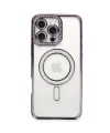 Apple İphone 16 Pro Kılıf Joke Simli Magneticsafe Kılıf - Derin Mor