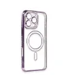 Apple İphone 16 Pro Kılıf Joke Simli Magneticsafe Kılıf - Derin Mor