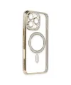 Apple İphone 16 Pro Kılıf Joke Simli Magneticsafe Kılıf - Gold
