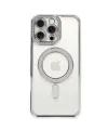 Apple İphone 16 Pro Kılıf Joke Simli Magneticsafe Kılıf - Gümüş