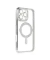 Apple İphone 16 Pro Kılıf Joke Simli Magneticsafe Kılıf - Gümüş