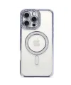 Apple İphone 16 Pro Kılıf Joke Simli Magneticsafe Kılıf - Mavi