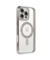 Apple İphone 16 Pro Kılıf Joke Simli Magneticsafe Kılıf - Pembe