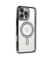 Apple İphone 16 Pro Kılıf Joke Simli Magneticsafe Kılıf - Siyah